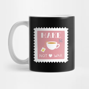 Make Tea not War Stamp Pink Mug